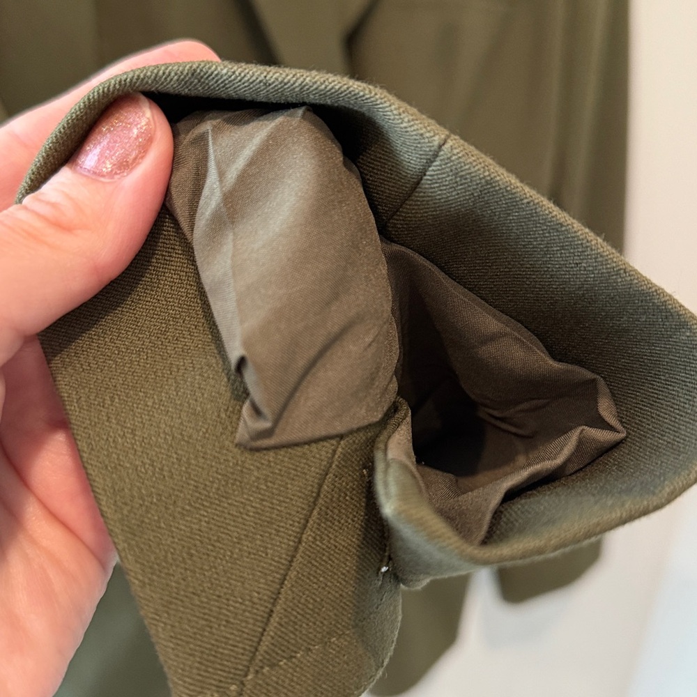 Derek Lam 10 Crosby Ady Double-Breasted Blazer Women’s Size 12 Army Green - Picture 5 of 12